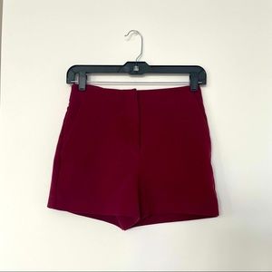 High waisted Burgundy shorts in size Small